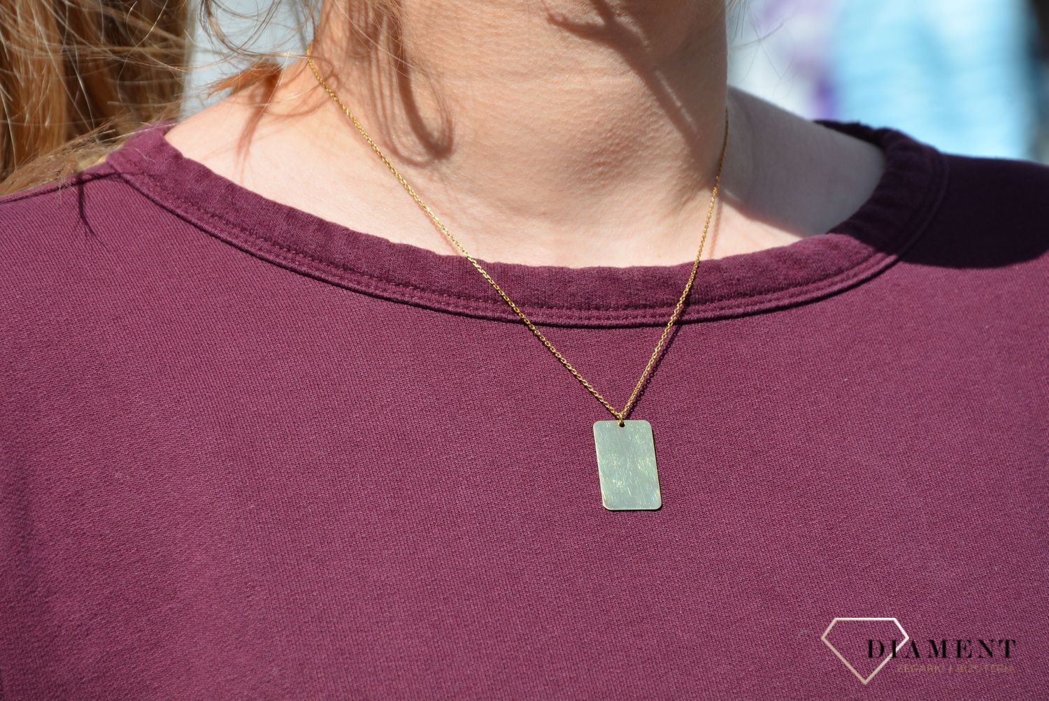 Naszyjnik srebrny blaszka pozłacana do graweru Dall'Acqua C RM 060 z.jpg